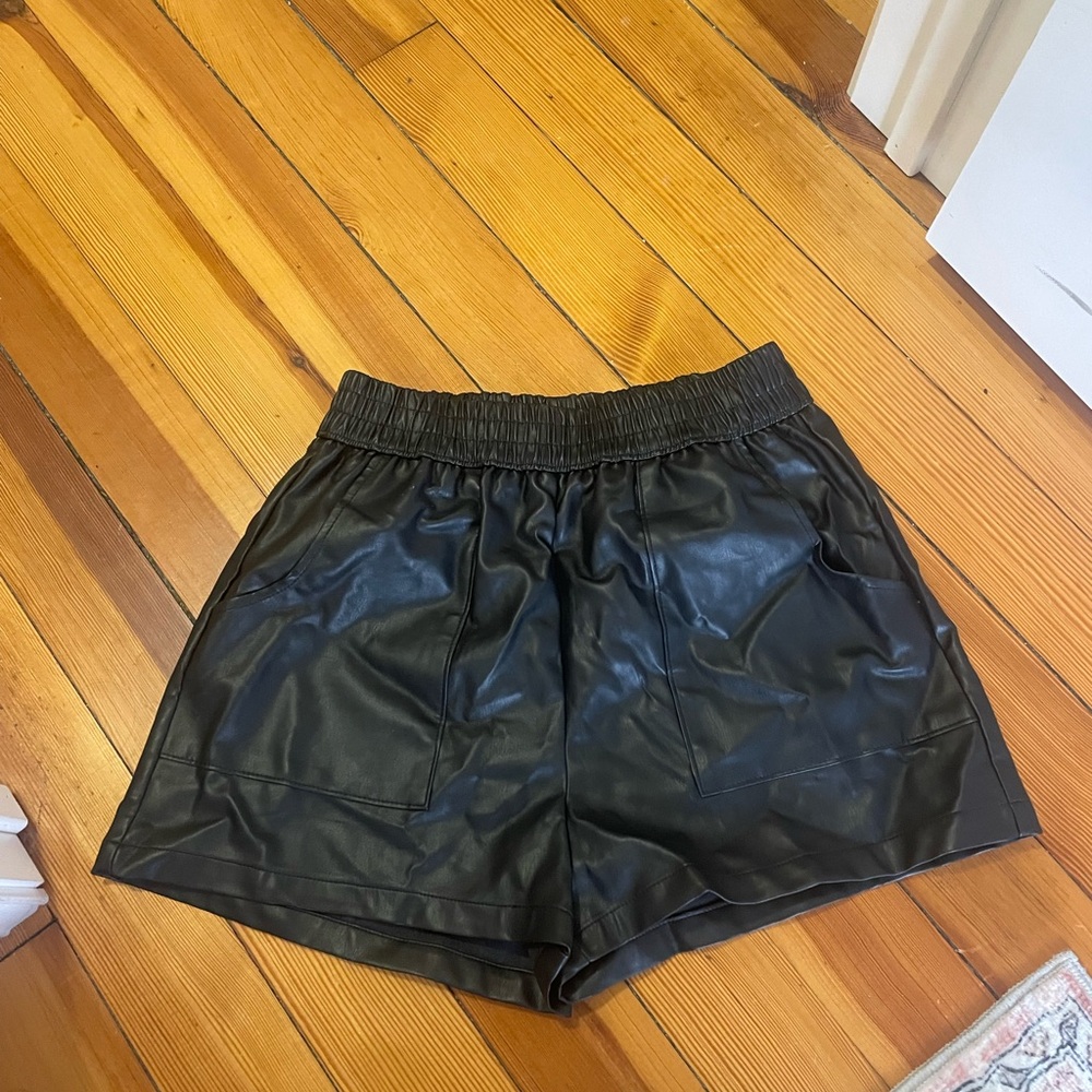 Black Altar’d State Leather Women Shorts